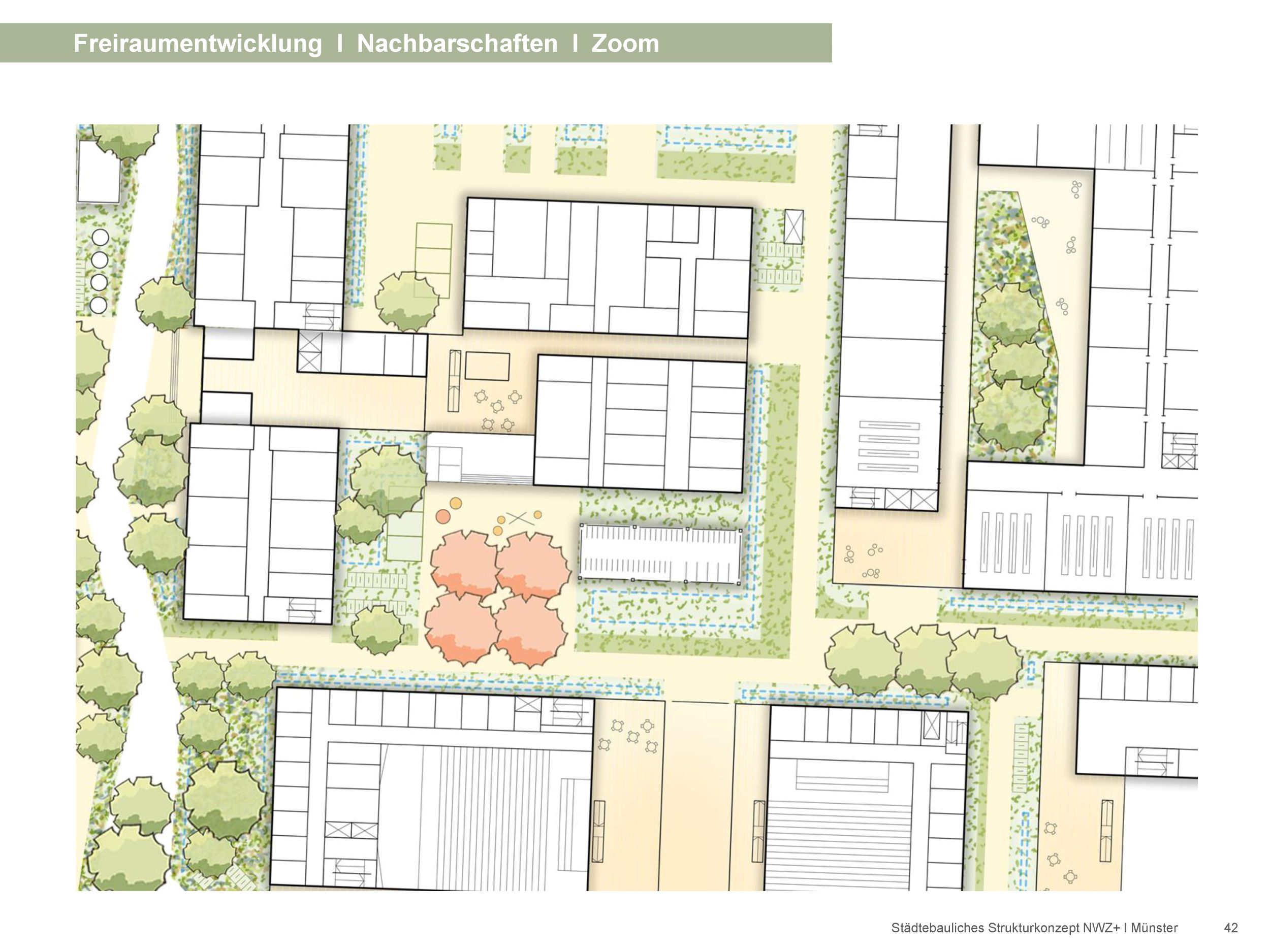 schreiberplan Stuttgart:  Stadt Münster  - Freianlagengestaltung städtebauliches Strukturkonzept NWZ+